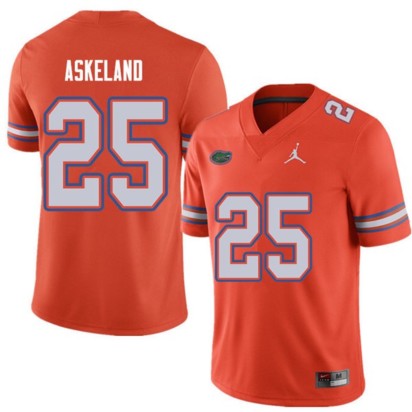 Jordan Brand Men #25 Erik Askeland Florida Gators College Football Jersey Orange